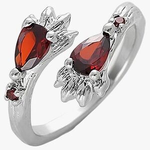 Victoria Leland Designs Elegant Silver and Red Gemstone Women's cat ting